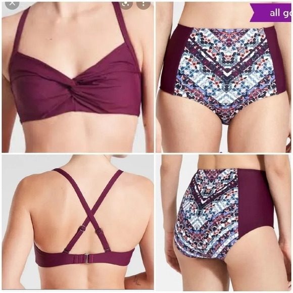 Athleta twister top Wild Bloom HighWaist Bikini M - Picture 2 of 13